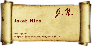 Jakab Nina névjegykártya