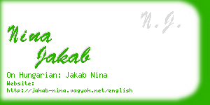 nina jakab business card